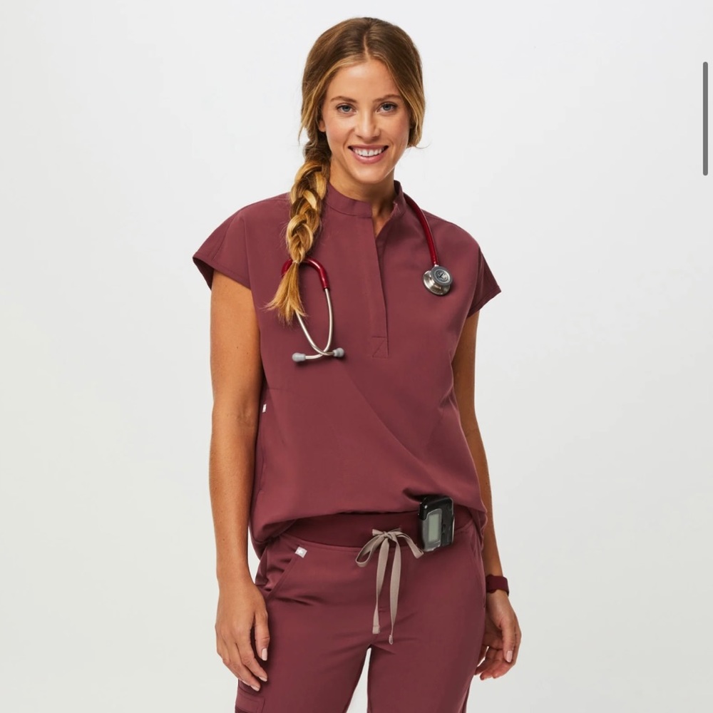 Dark Cherry Rafaela FIGS scrubs set